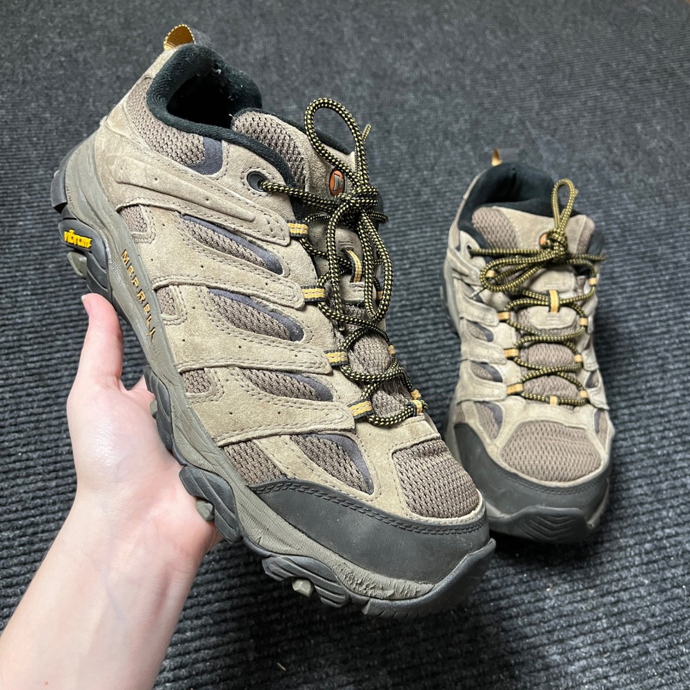 Merrell Moab 2 Vent Hiking Shoes Mens Brown Suede Mesh‎ Low Top Vibram Sole 13W